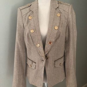 White House Black Market Beige Blazer Size 10